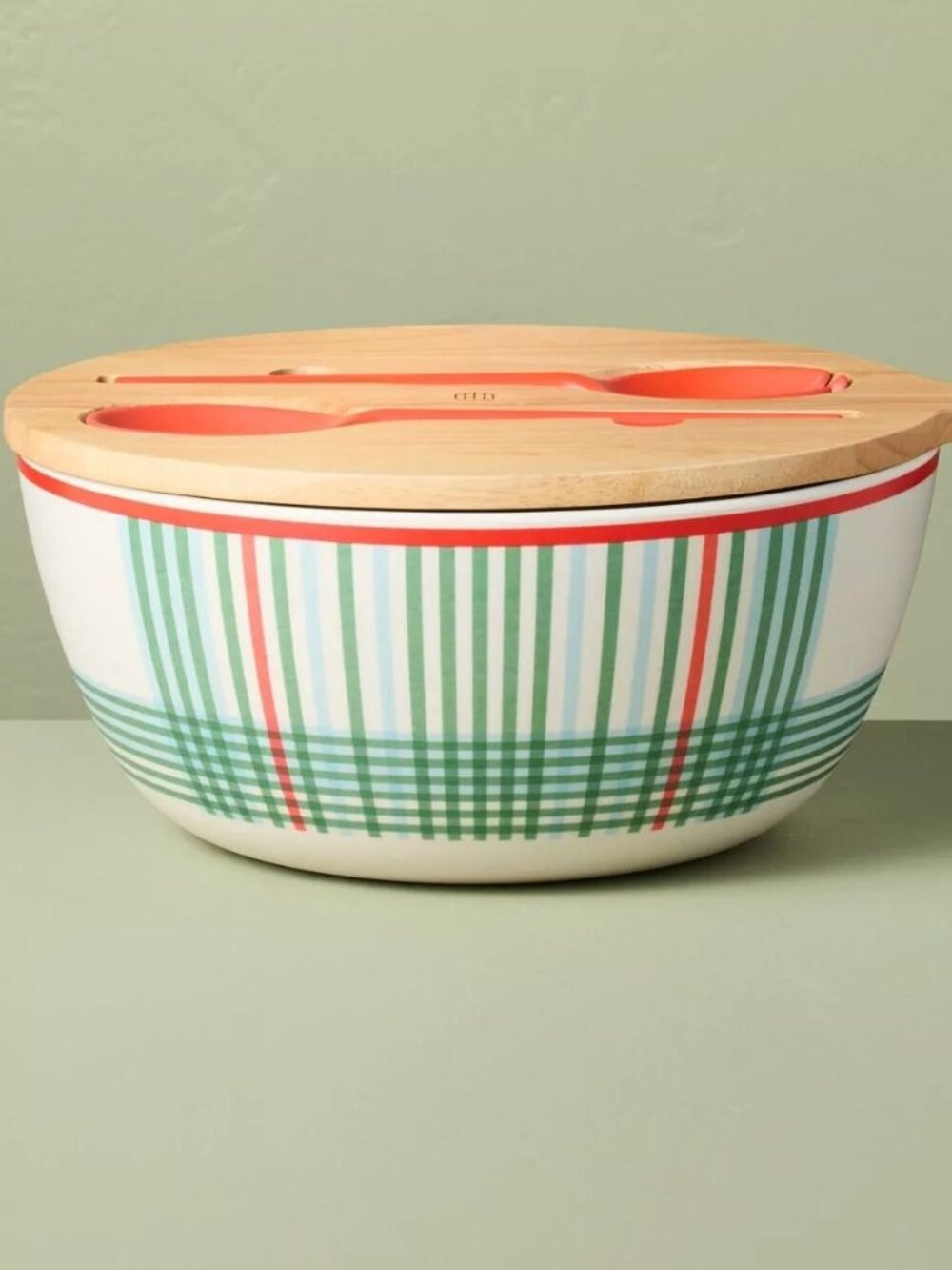 4pc Summer Plaid Melamine Serving Bowl & Utensil Set - Hearth & Hand Magnolia